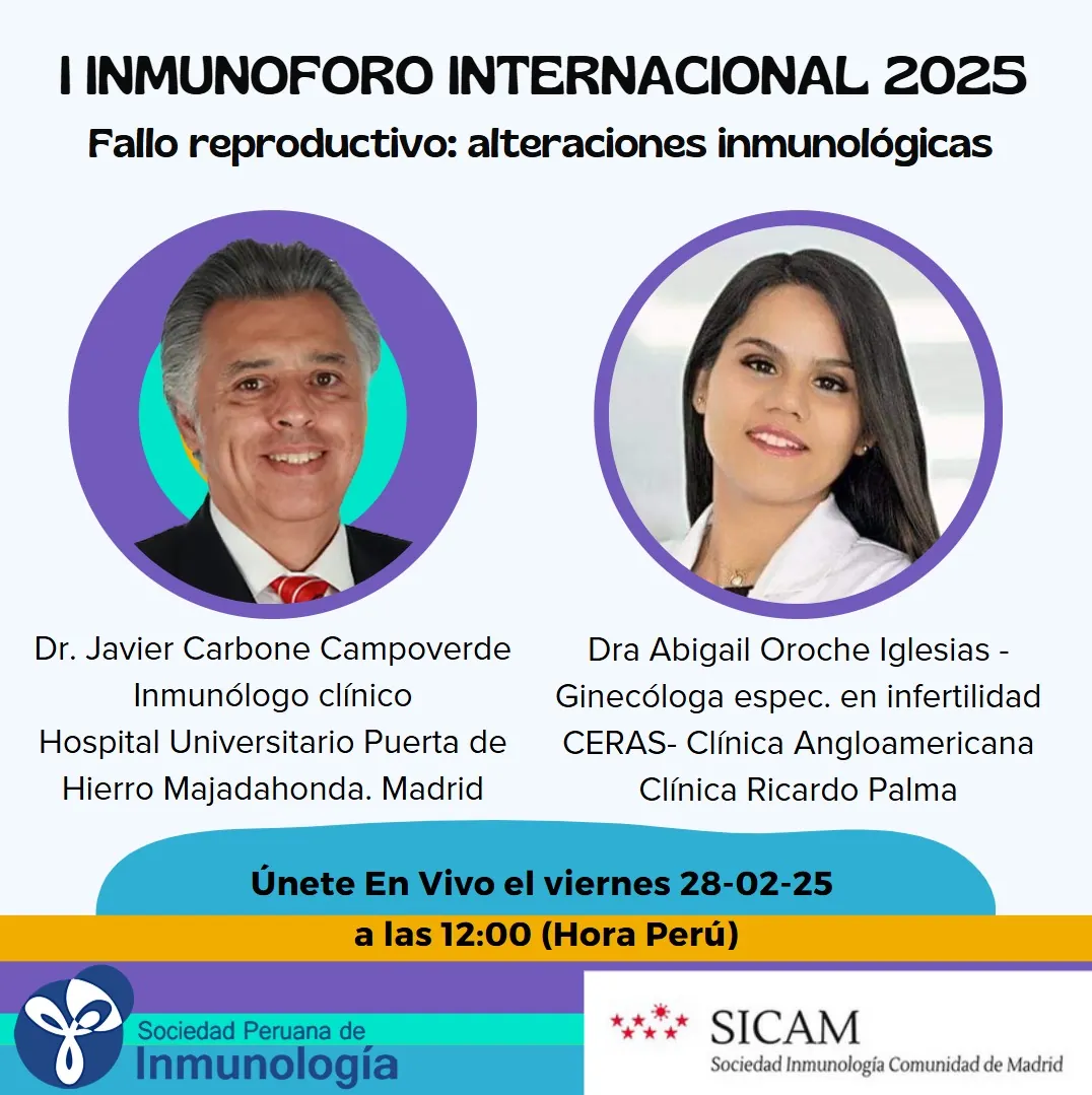 Cartel del I Inmunoforo Internacional 2025 sobre fallo reproductivo inmunológico