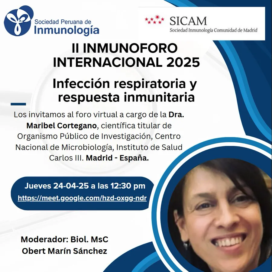 Cartel del II Inmunoforo Internacional 2025 sobre respuesta inmunitaria en infección respiratoria