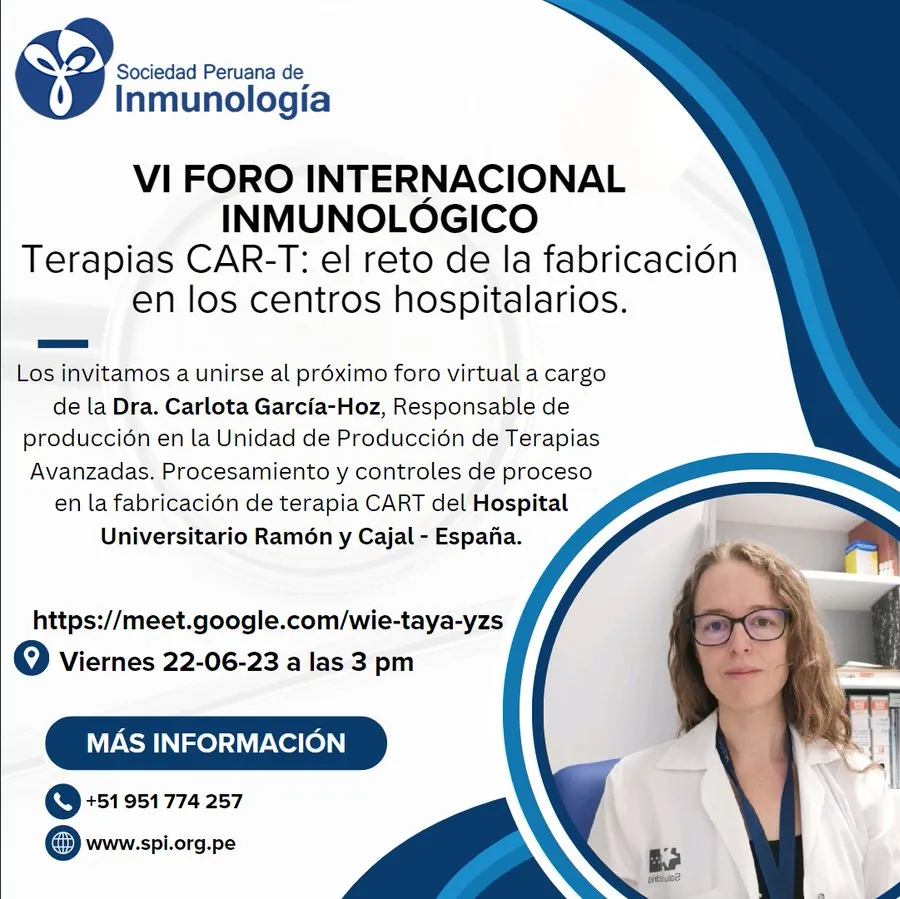 Cartel del VI Foro Internacional Inmunológico sobre terapias CAR-T