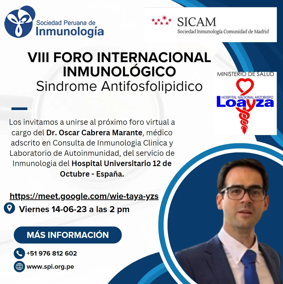 Cartel del VIII Foro Internacional Inmunológico sobre síndrome antifosfolípido